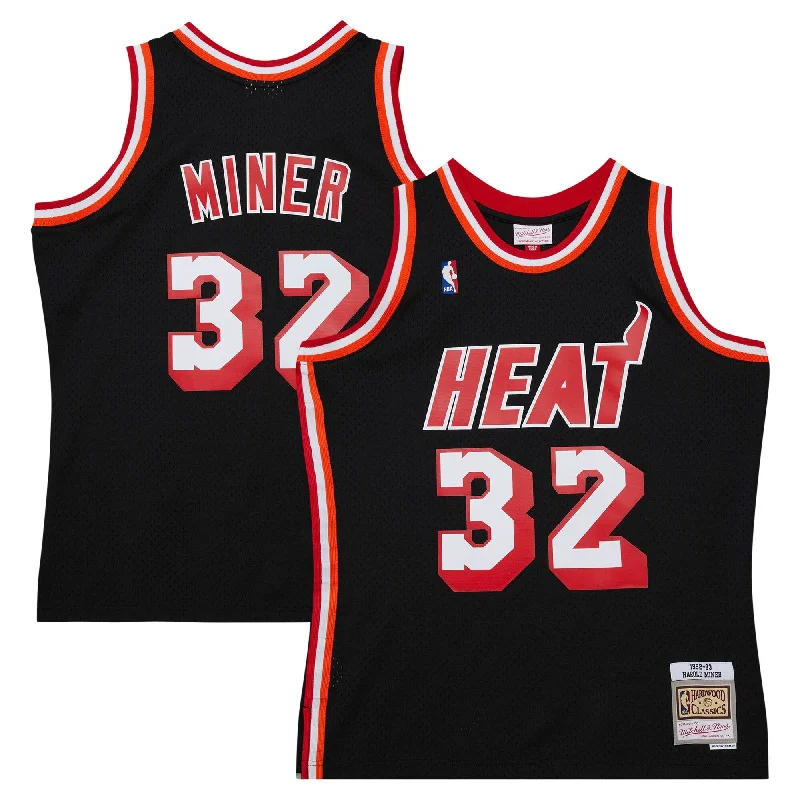 Basketball Jersey For Players and Coaches-Harold Miner Miami Heat 1992/93 Hardwood Classics Swingman Throwback Basketball Jersey - Black