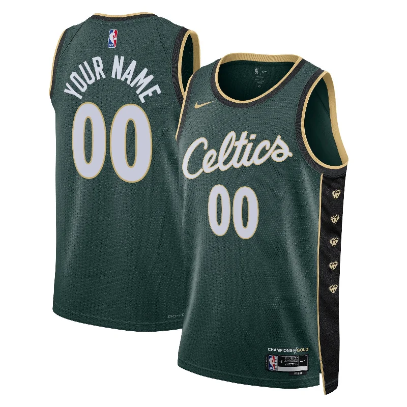 Basketball Jersey For Custom Event Teams-Boston Celtics Unisex 2022/23 Swingman Custom Basketball Jersey - City Edition - Kelly Green