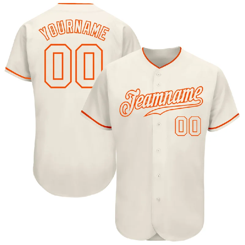 Baseball Jersey With Full Sublimation-Custom Cream Cream-Orange Authentic Baseball Jersey