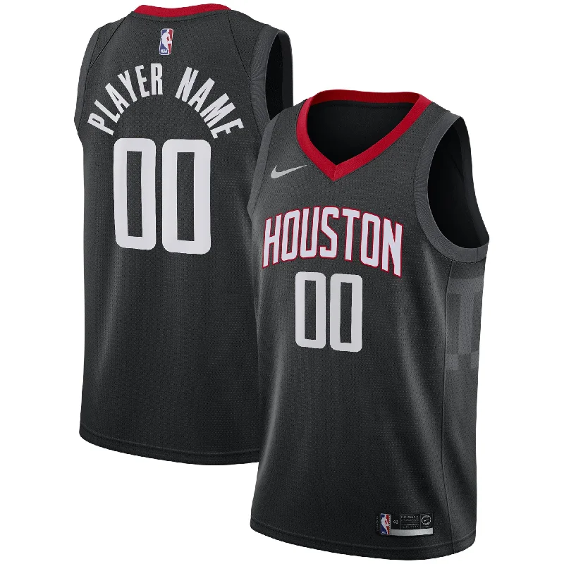 Basketball Jersey For Active Wear-Houston Rockets Swingman Custom Basketball Jersey Black - Statement Edition