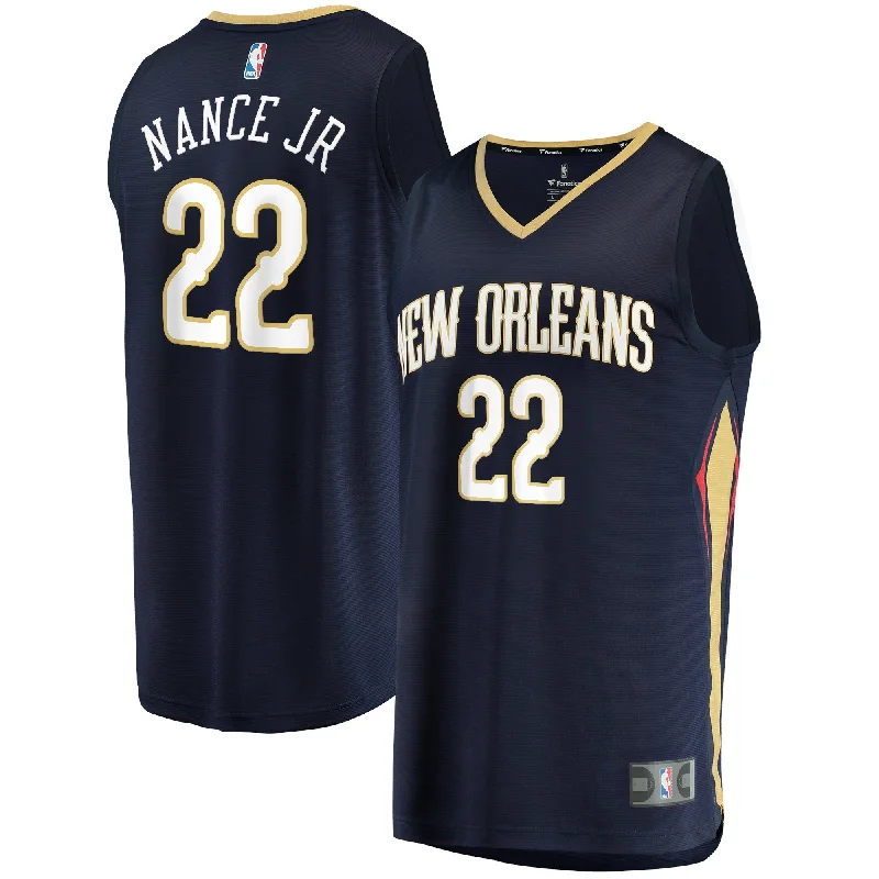 Basketball Jersey For Team Sponsorship-Larry Nance Jr. New Orleans Pelicans Branded Fast Break Basketball Jersey - Icon Edition - Navy