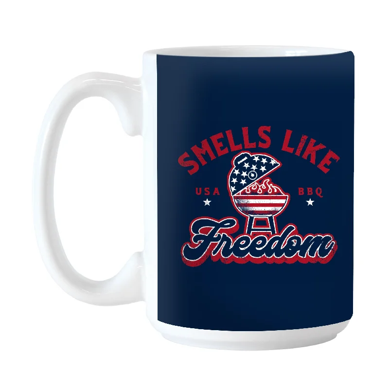 Team Mug With Custom Art Prints-Smells Like Freedom 15oz Sublimated Mug