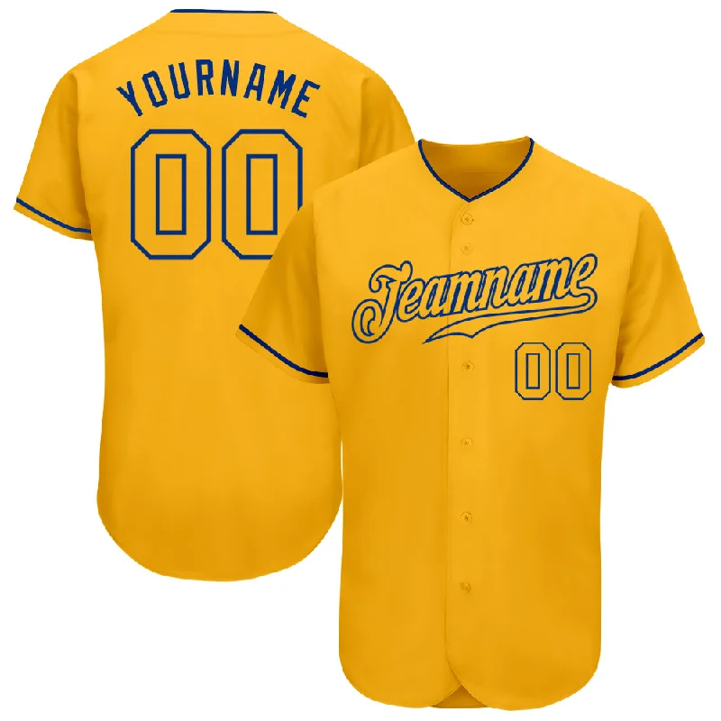 Baseball Jersey For Custom Gifts-Custom Gold Gold-Royal Authentic Baseball Jersey