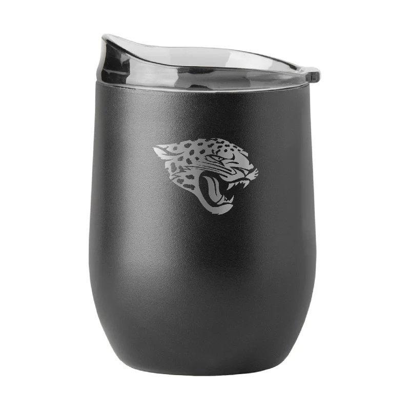 Custom Mug For Team Members-Jacksonville Jaguars 16oz Black Etch Powder Coat Curved Bev