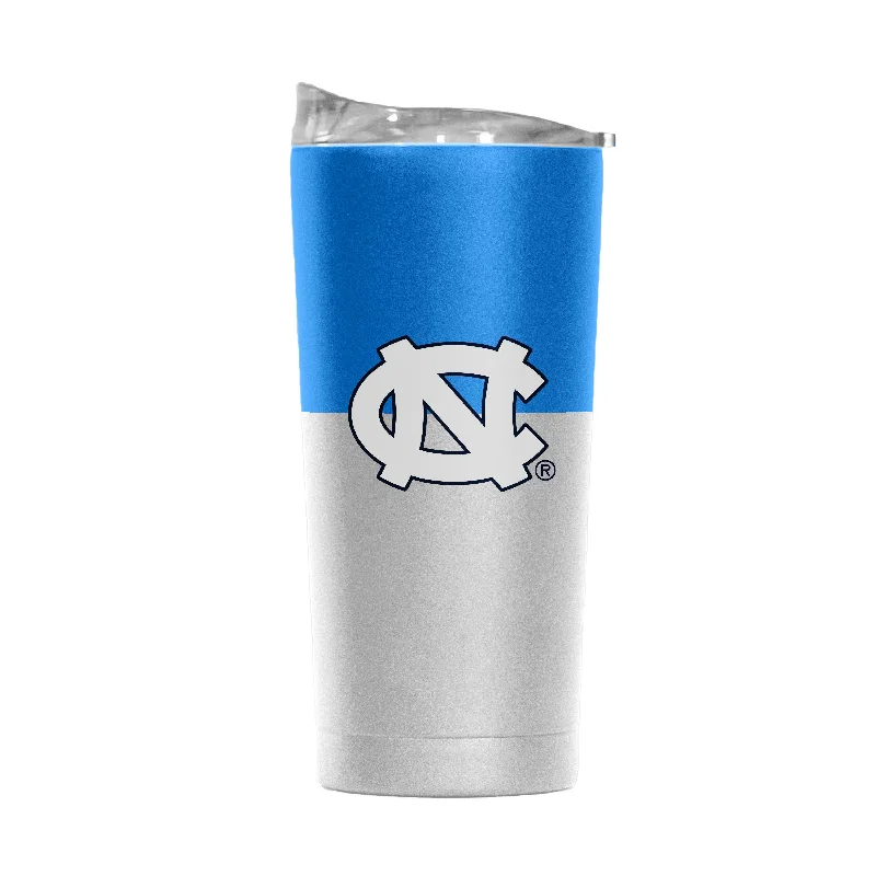 Team Mug For College Teams-North Carolina 20oz Colorblock White Powder Coat Tumbler