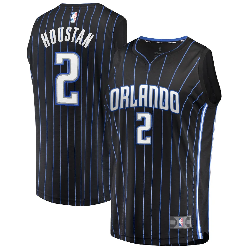 Basketball Jersey With Custom Collar-Caleb Houstan Orlando Magic Branded Fast Break Basketball Jersey - Icon Edition - Black