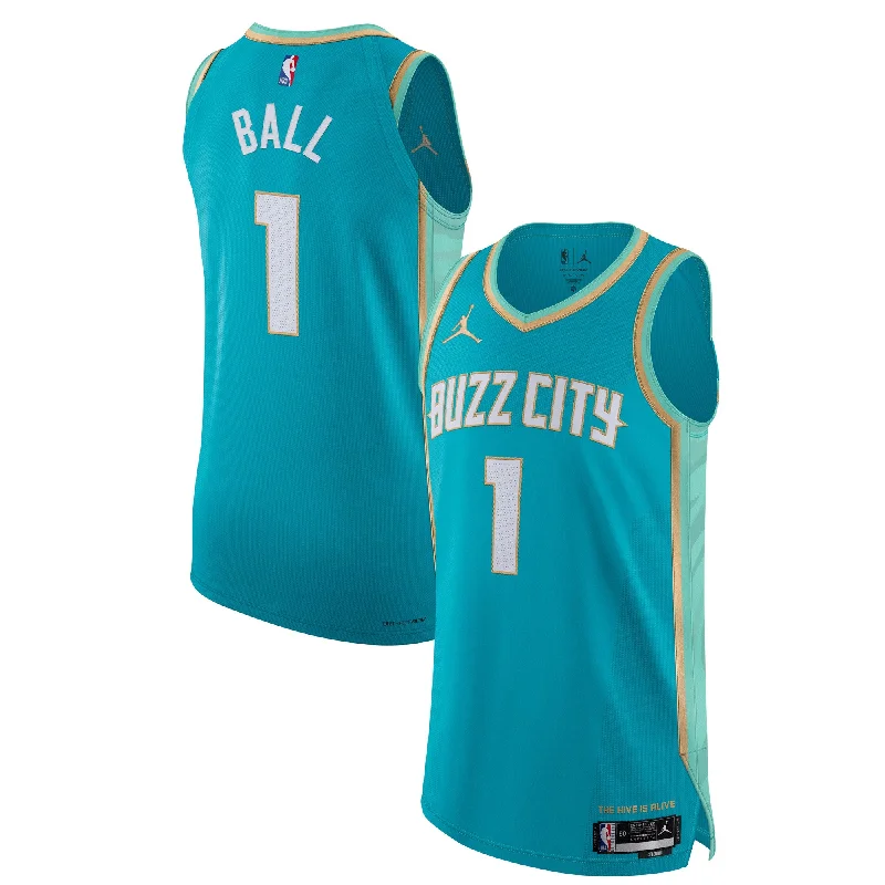 Basketball Jersey For Professional Leagues-Jordan Brand Lamelo Ball Charlotte Hornets Basketball Jersey - City Edition - Teal