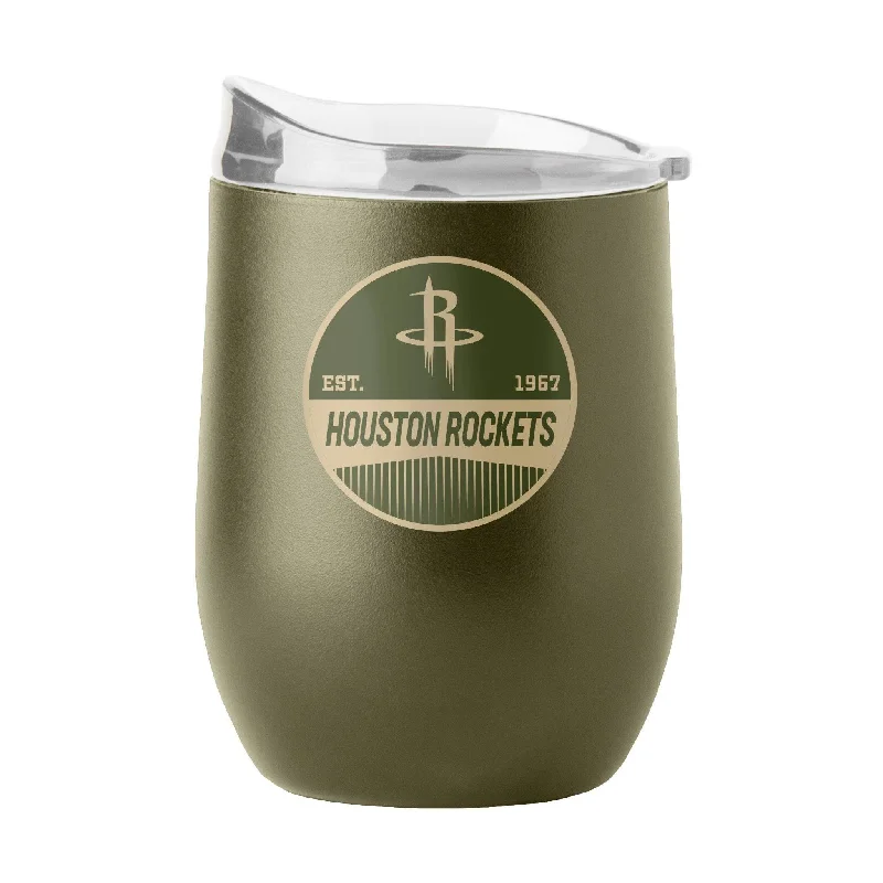 Custom Team Mug For Fan Gear Customization-Houston Rockets 16oz Badge Powder Coat Curved Beverage