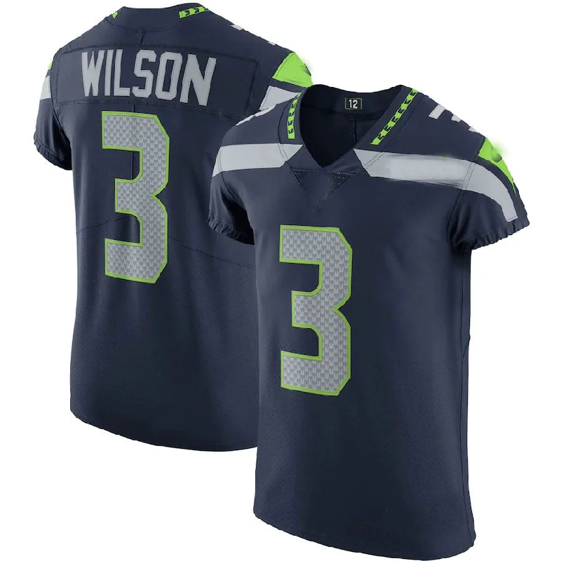 Rugby Jersey For Team Recognition-S.Seahawks #3 Russell Wilson College Navy Vapor Elite Player Jersey Stitched American Football Jerseys