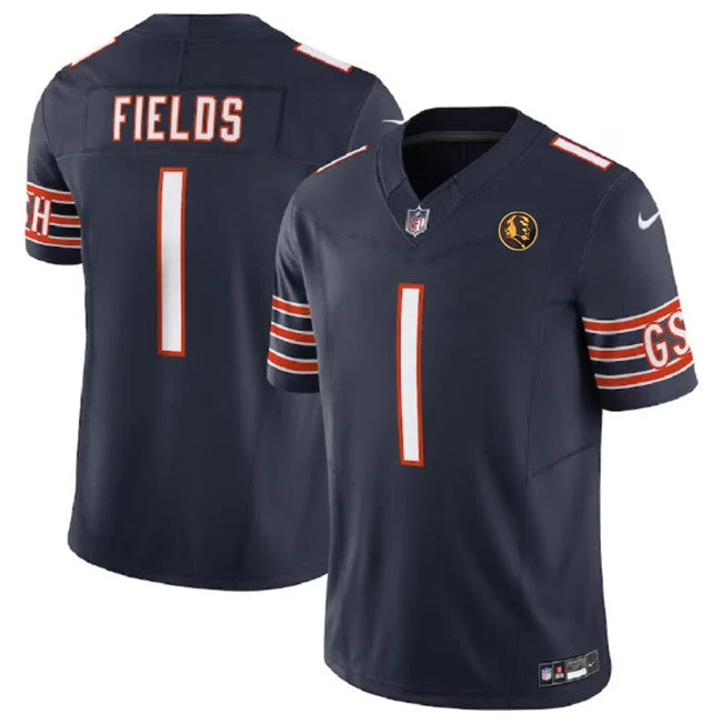 Football Jersey For Custom Team Orders-Men's Chicago Bears #1 Justin Fields Navy 2023 F.U.S.E. With John Madden Patch Vapor Limited Football Stitched Jersey