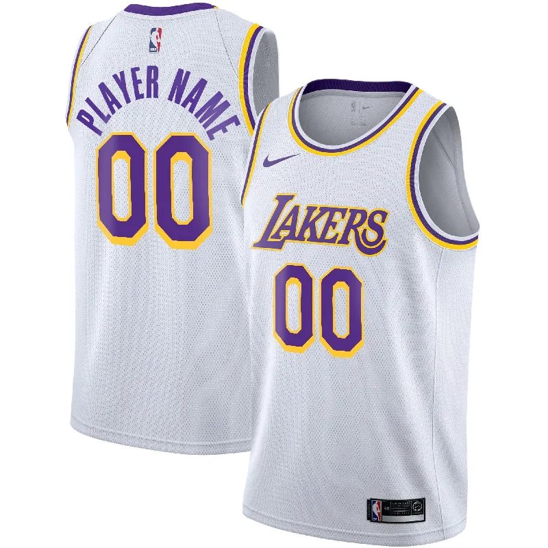 Basketball Jersey For Club Sports-Los Angeles Lakers 2020/21 Swingman Custom Basketball Jersey - Association Edition - White