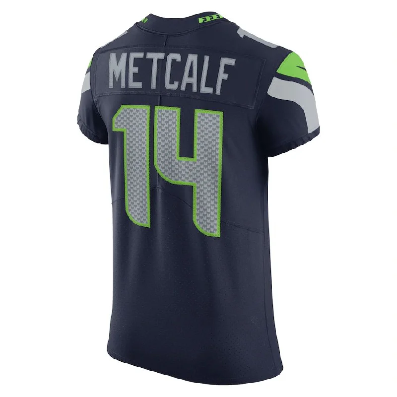 Rugby Jersey For High School Rugby Teams-S.Seahawks #14 DK Metcalf College Navy Vapor Elite Player Jersey Stitched American Football Jerseys