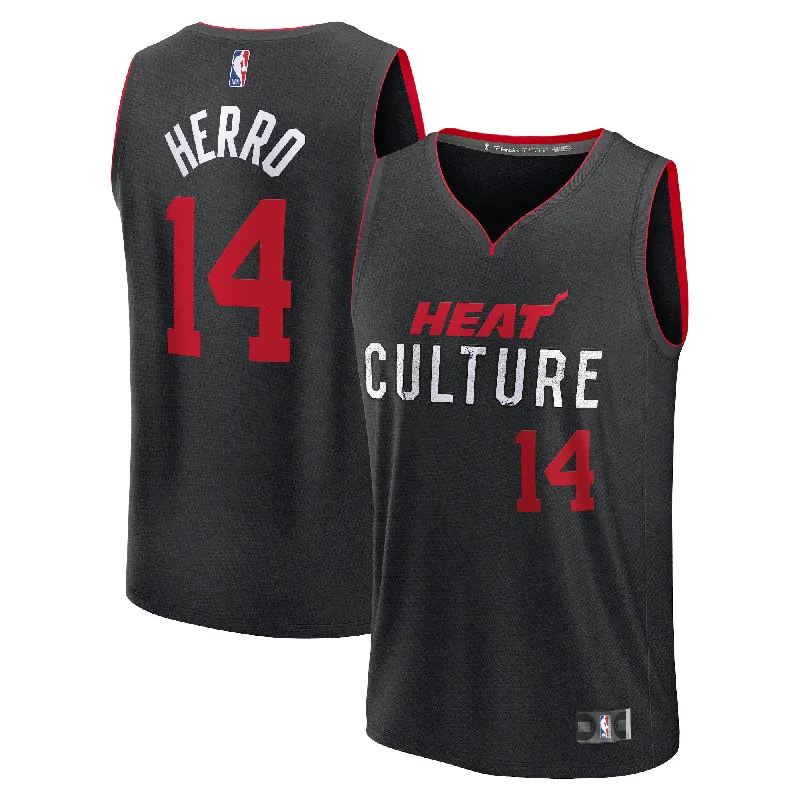 Basketball Jersey With Player Number-Tyler Herro Miami Heat Branded Fast Break Basketball Jersey - Black - City Edition