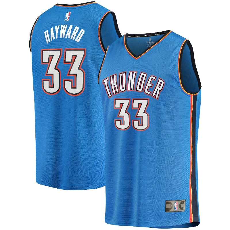 Basketball Jersey For Tailgating Parties-Gordon Hayward Oklahoma City Thunder Branded Fast Break Player Basketball Jersey - Icon Edition - Blue