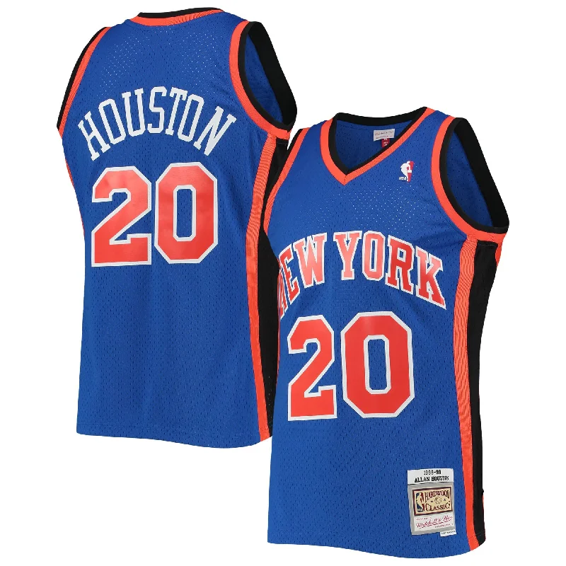 Basketball Jersey With Unique Design Options-Allan Houston New York Knicks Hardwood Classics Swingman Basketball Jersey - Blue