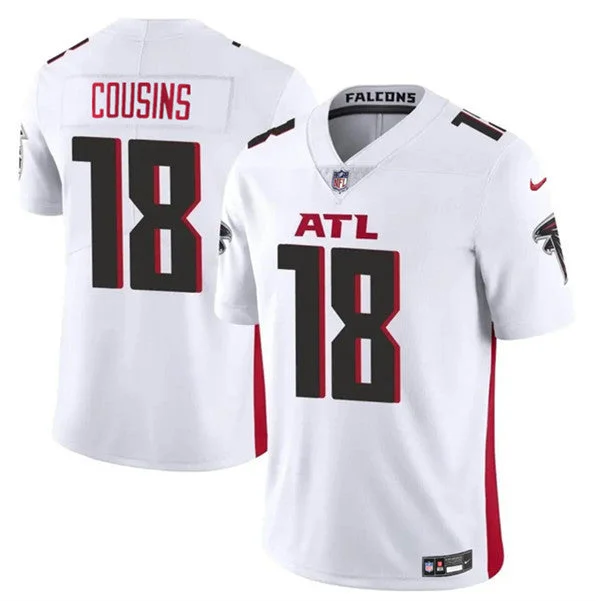 Custom Football Jersey For Group Gifts-Men's Atlanta Falcons #18 Kirk Cousins White Vapor Untouchable Limited Football Stitched Jersey