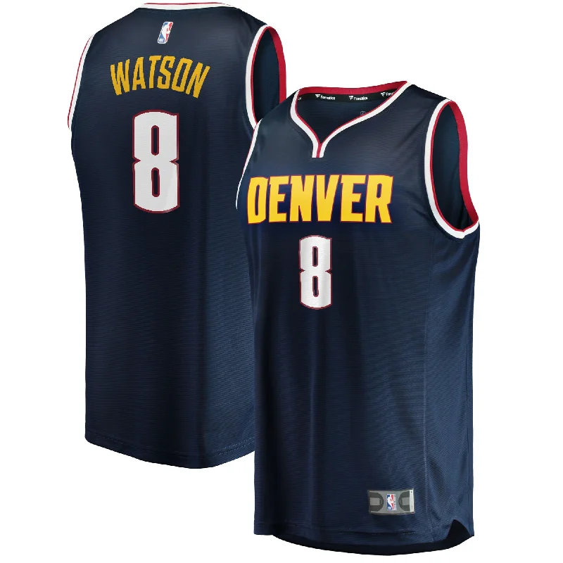 Custom Basketball Jersey For Business Merchandise-Peyton Watson Denver Nuggets Branded 2022 Draft First Round Pick Fast Break Player Basketball Jersey - Icon Edition - Navy