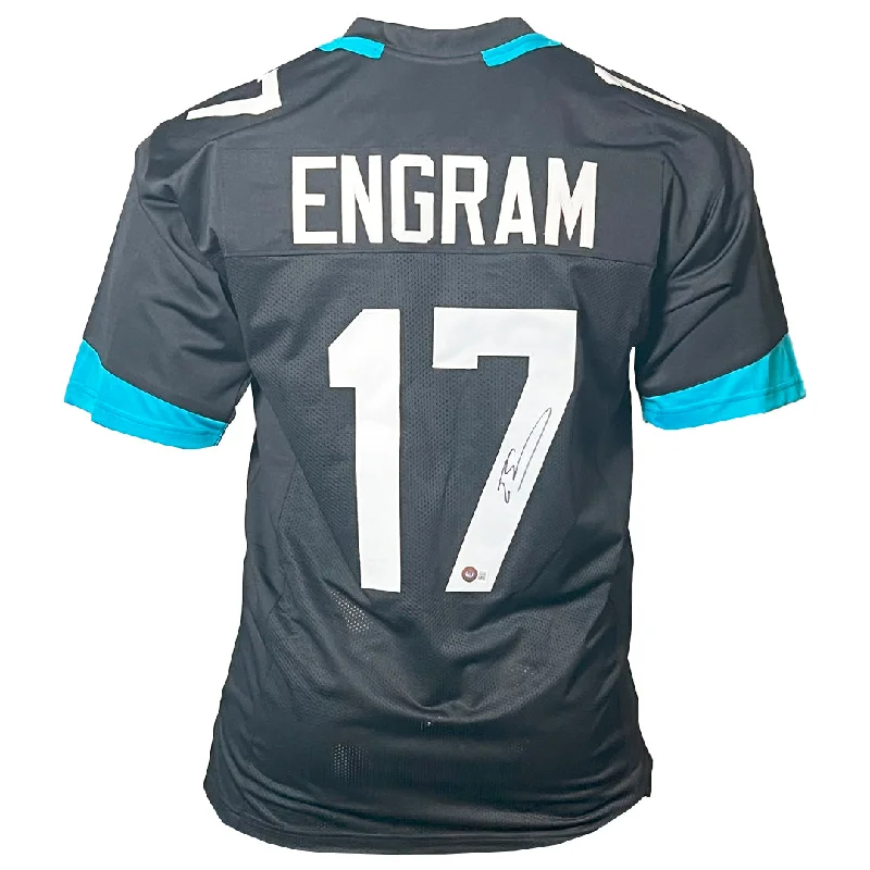 Rugby Jersey For Team Apparel-Evan Engram Signed Jacksonville Black Football Jersey (Beckett)