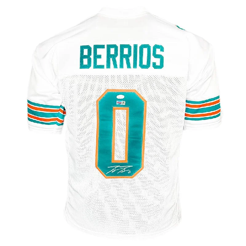 Rugby Jersey For Regional Teams-Braxton Berrios Signed Miami White Football Jersey (JSA)