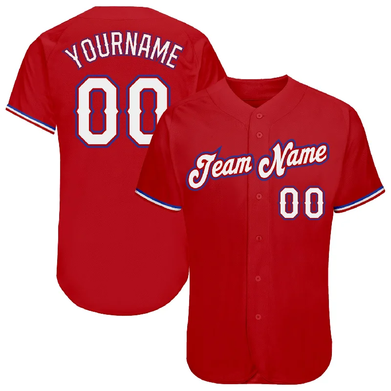 Baseball Jersey For Event Merchandise-Custom Red White-Royal Authentic Baseball Jersey