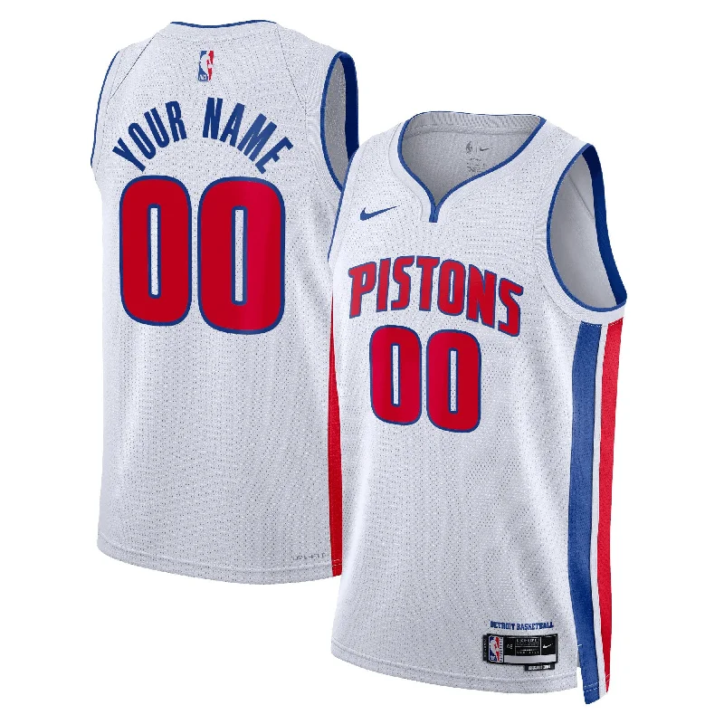 Basketball Jersey For Tailored Custom Designs-Detroit Pistons Unisex Swingman Custom Basketball Jersey White - Association Edition