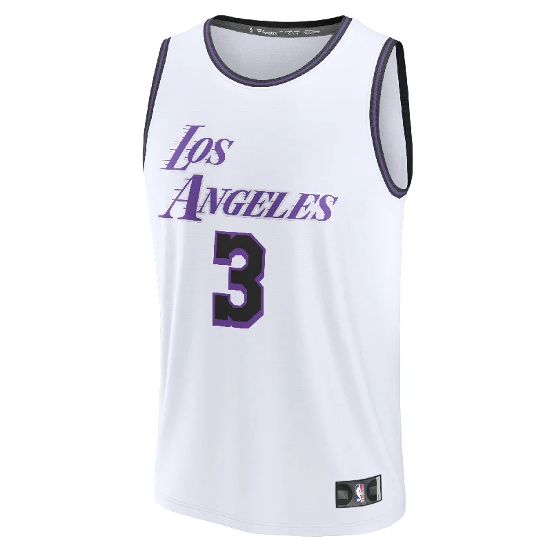 Personalized Basketball Jersey For Fans-Anthony Davis Los Angeles Lakers Branded Fastbreak Basketball Jersey - City Edition - White