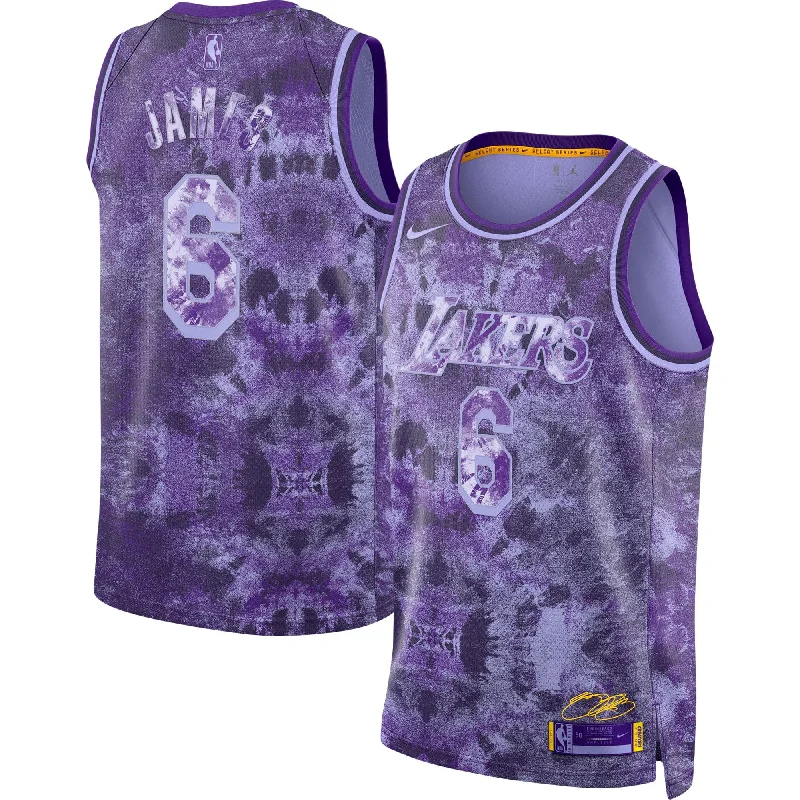 Basketball Jersey For Fan Apparel-Lebron James Los Angeles Lakers Unisex Select Series Swingman Basketball Jersey - Purple