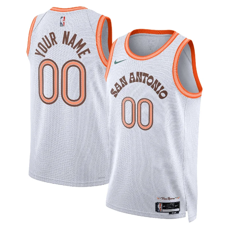 Custom Basketball Jersey For Fundraisers-San Antonio Spurs Unisex 2023/24 Custom Swingman Basketball Jersey - White - City Edition