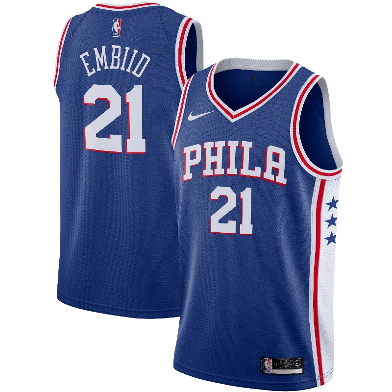 Basketball Jersey With Unique Patterns-Joel Embiid Philadelphia 76ers 2019/2020 Swingman Basketball Jersey - Icon Edition - Royal