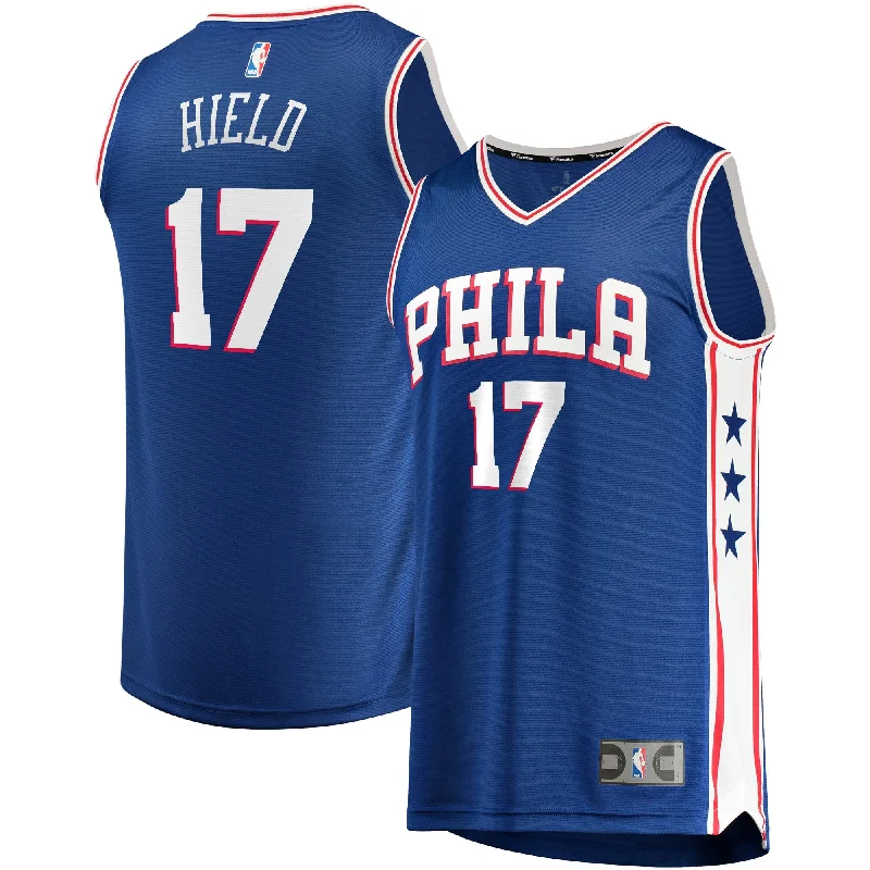 Basketball Jersey With Custom Text and Logos-Buddy Hield Philadelphia 76ers Branded Fast Break Player Basketball Jersey - Icon Edition - Royal