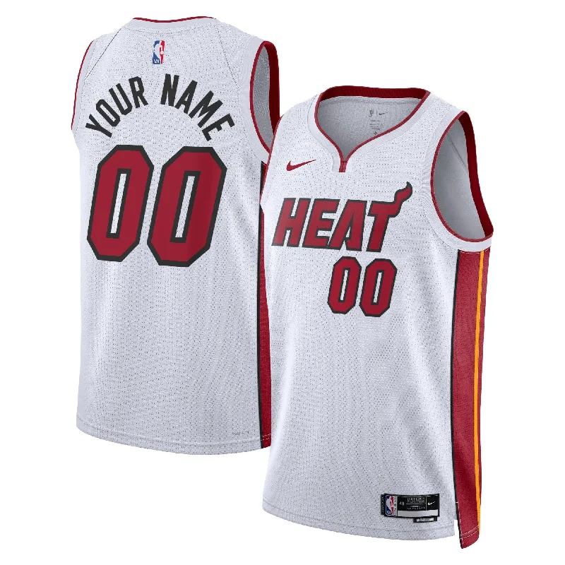 Basketball Jersey With Custom Text-Miami Heat Unisex Swingman Custom Basketball Jersey White - Association Edition