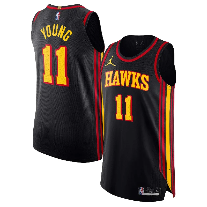 Basketball Jersey For Fan Apparel-Trae Young Atlanta Hawks Jordan Brand Player Basketball Jersey - Statement Edition - Black