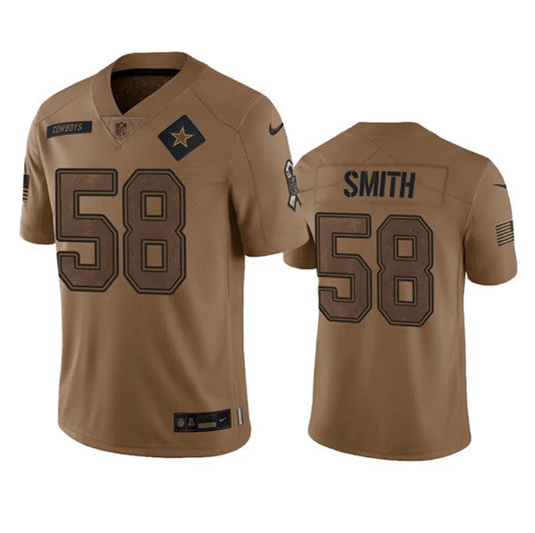 Football Jersey For Custom Text Design-Men's Dallas Cowboys #58 Mazi Smith 2023 Brown Salute To Service Limited Football Stitched Jersey