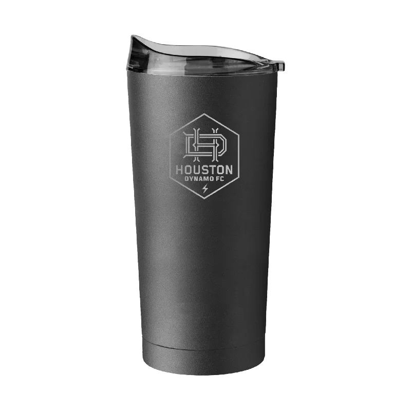 Team Mug For Custom Fan Apparel-Houston Dynamo Etch 20oz Black Powder Coat Tumbler