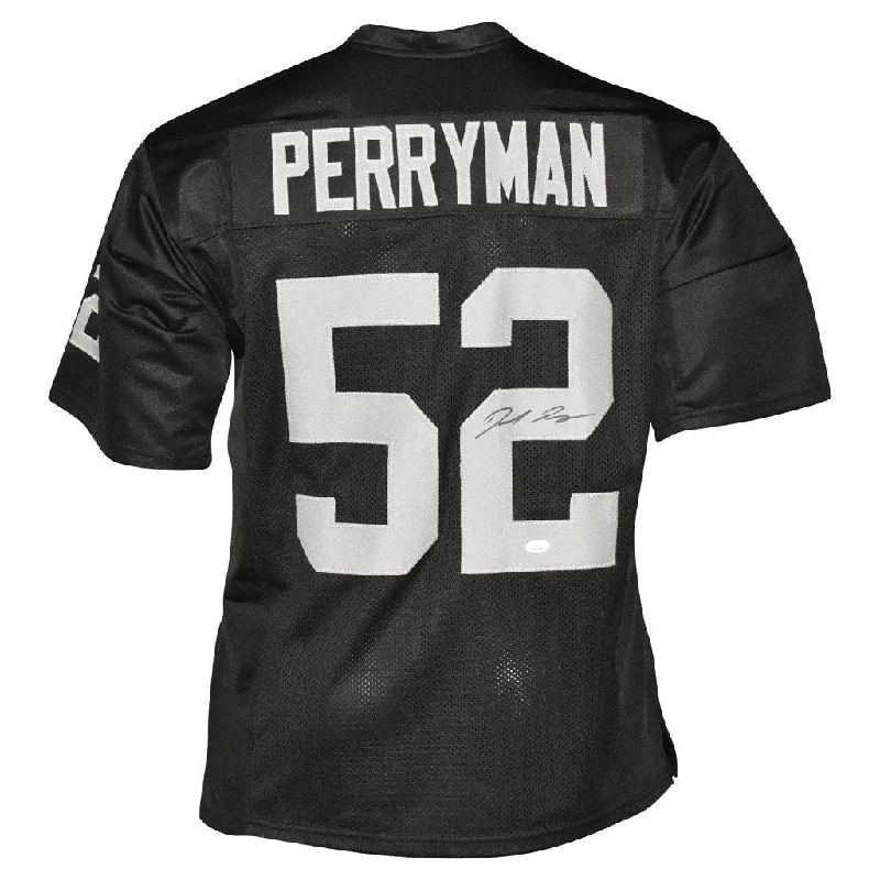 Rugby Jersey With Adjustable Sleeves-Denzel Perryman Signed Las Vegas Black Football Jersey (JSA)