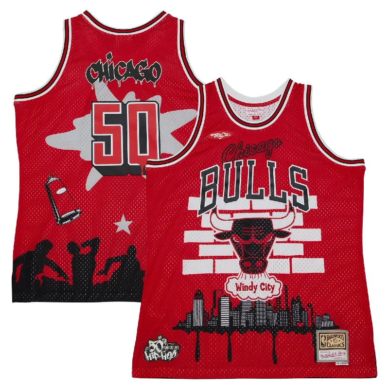 Basketball Jersey For VIP Team Members-Chicago Bulls X Tats Cru Hardwood Classics Fashion Basketball Jersey - Red