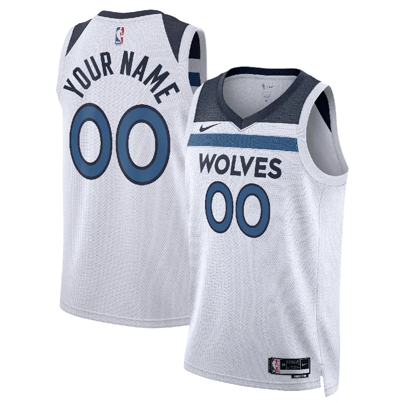 Basketball Jersey With Custom Artwork-Minnesota Timberwolves Unisex Swingman Custom Basketball Jersey White - Association Edition