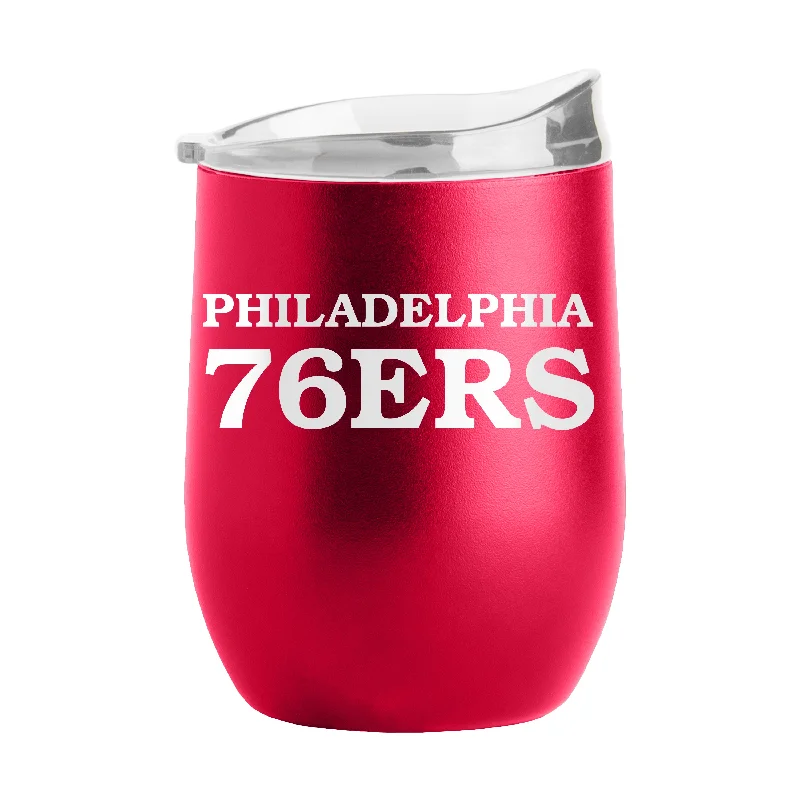 Team Mug For Event Sponsorship-Philadelphia 76ers 16oz Flipside Powder Coat Curved Bev