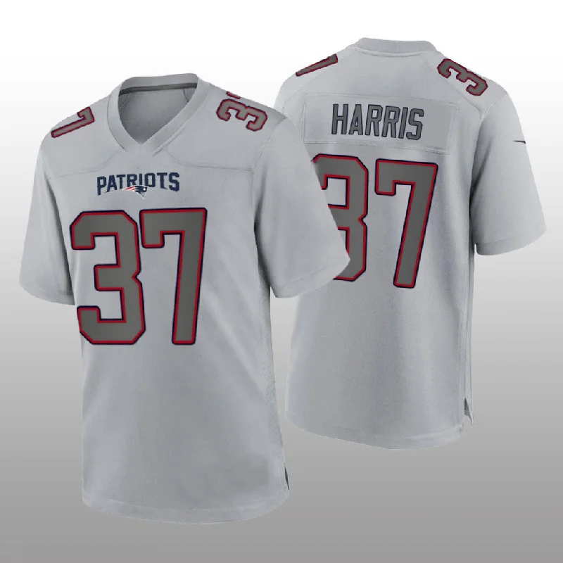 Rugby Jersey With Custom Patterns-NE.Patriots #37 Damien Harris Gray Atmosphere Game Jersey Stitched American Football Jerseys