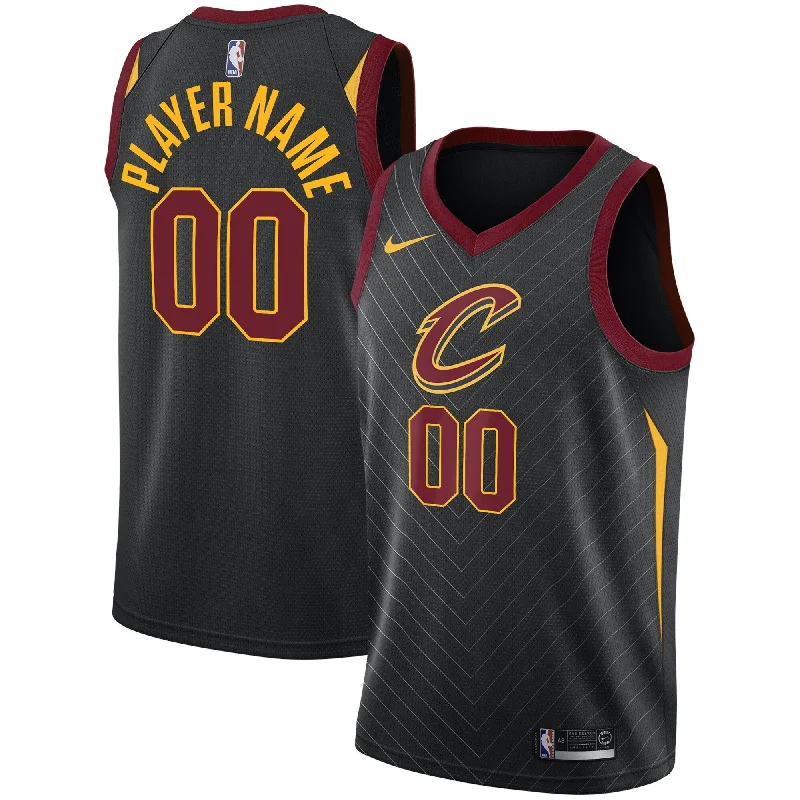 Basketball Jersey For School Spirit Events-Cleveland Cavaliers Swingman Custom Basketball Jersey Black - Statement Edition