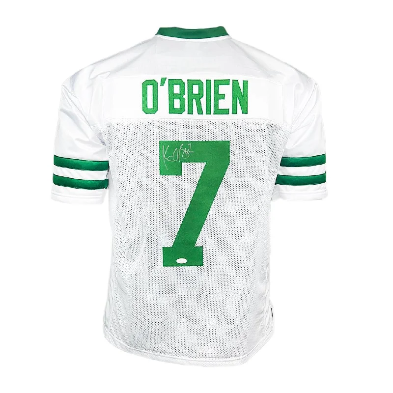 Rugby Jersey For Group Customization-Ken O'Brien Signed New York White Football Jersey (JSA)