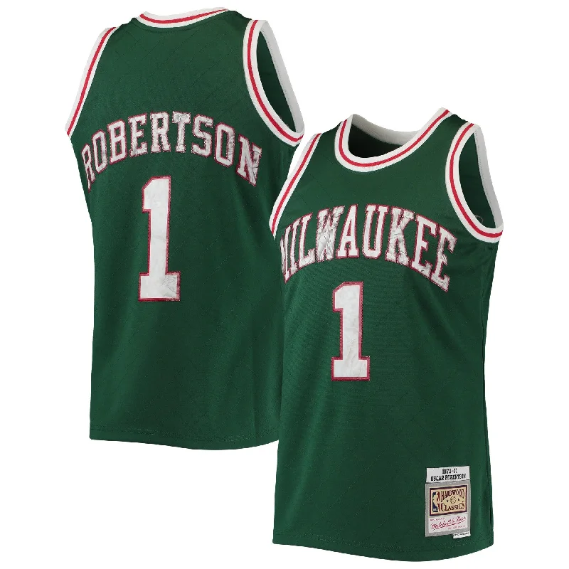 Basketball Jersey With Player Name-Oscar Robertson Milwaukee Bucks 1996/97 Hardwood Classics 75th Anniversary Diamond Swingman Basketball Jersey - Green