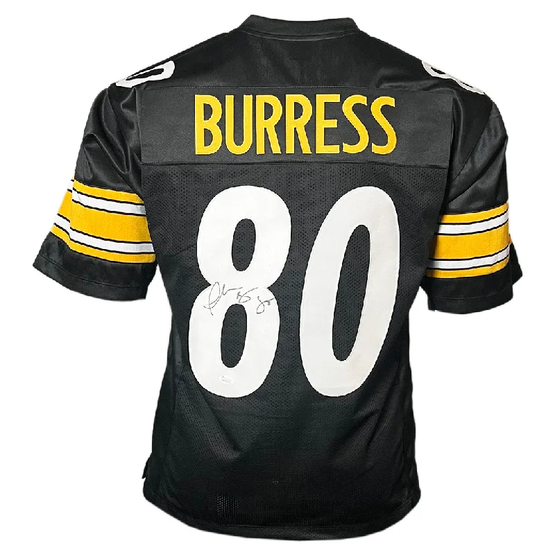 Rugby Jersey For Custom Branding-Plaxico Burress Signed Pittsburgh Black Football Jersey (JSA)