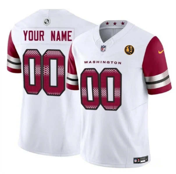 Football Jersey With Special Edition Designs-Men's Washington Commanders Active Player Custom White 2023 F.U.S.E. With John Madden Patch Vapor Limited Football Stitched Jersey