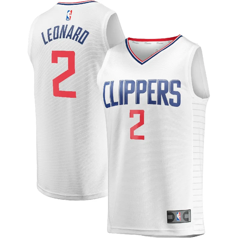 Basketball Jersey For Custom Text Design-Kawhi Leonard La Clippers Branded Fast Break Player Basketball Jersey - Association Edition - White