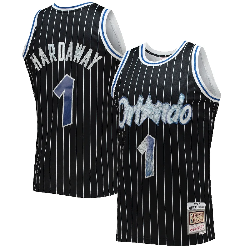 Basketball Jersey For Men-Penny Hardaway Orlando Magic 1996/97 Hardwood Classics 75th Anniversary Diamond Swingman Basketball Jersey - Black