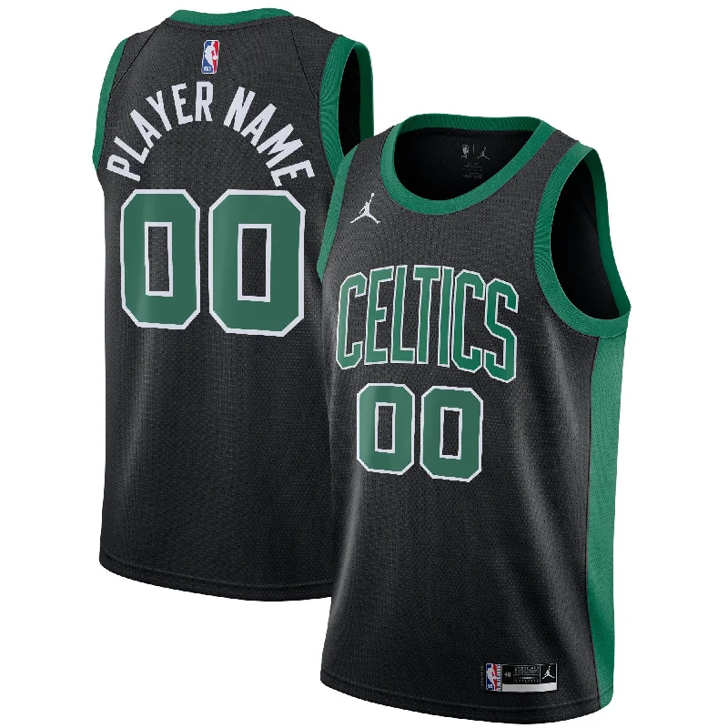 Personalized Basketball Jersey For Game Days-Boston Celtics Jordan Brand Swingman Custom Basketball Jersey - Statement Edition - Black