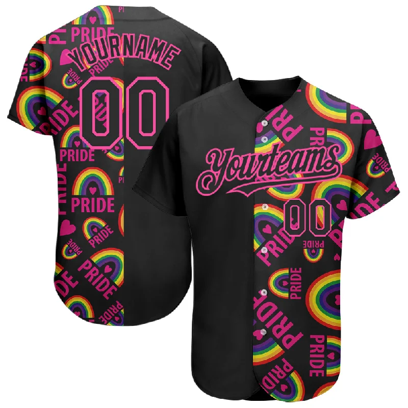 Baseball Jersey With Unique Design-Custom Rainbow For Pride Month Love Is Love LGBT 3D Authentic Baseball Jersey