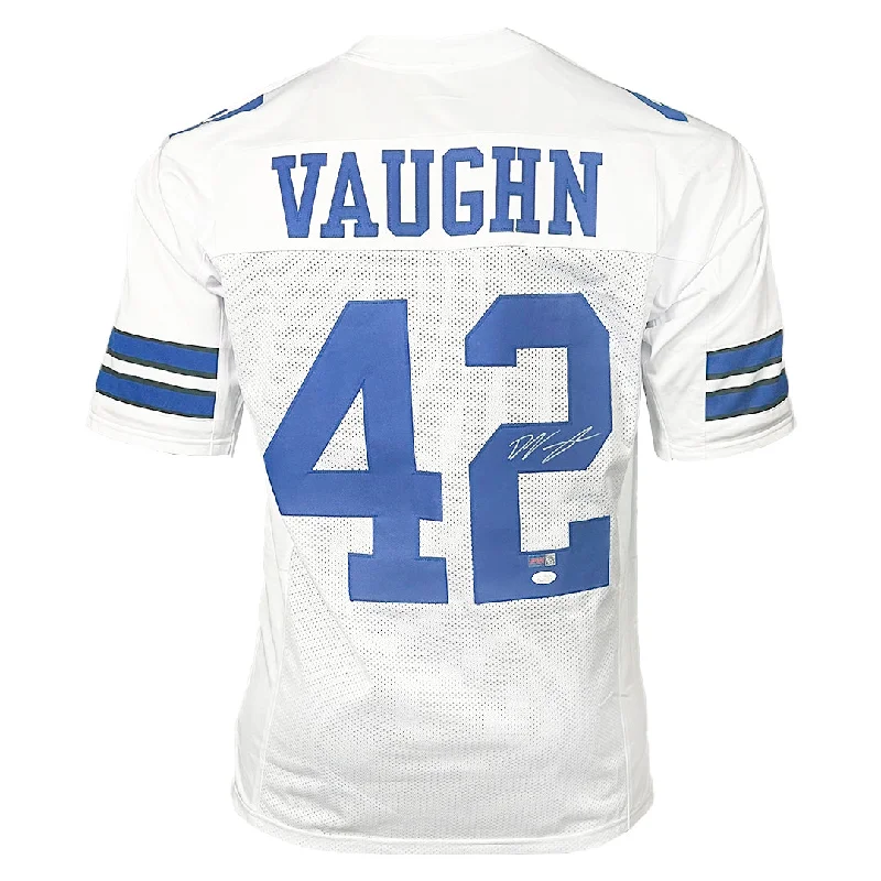 Rugby Jersey For Promotional Apparel-Deuce Vaughn Signed Dallas White Football Jersey (JSA)