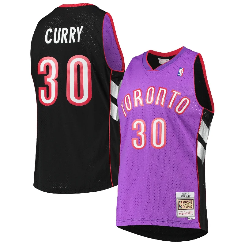 Basketball Jersey With Custom Team Name and Logo-Dell Curry Toronto Raptors 2001/02 Hardwood Classics Swingman Basketball Jersey - Purple